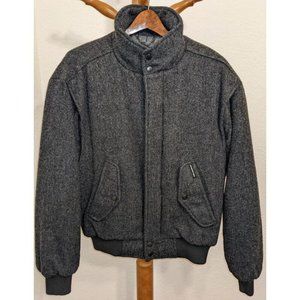Members Only Men's 100% Wool Front Zip Jacket, Charcoal / Gray